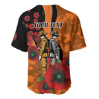 Wests Tigers ANZAC Personalised Baseball Jersey Lest We Forget Poppy Camo
