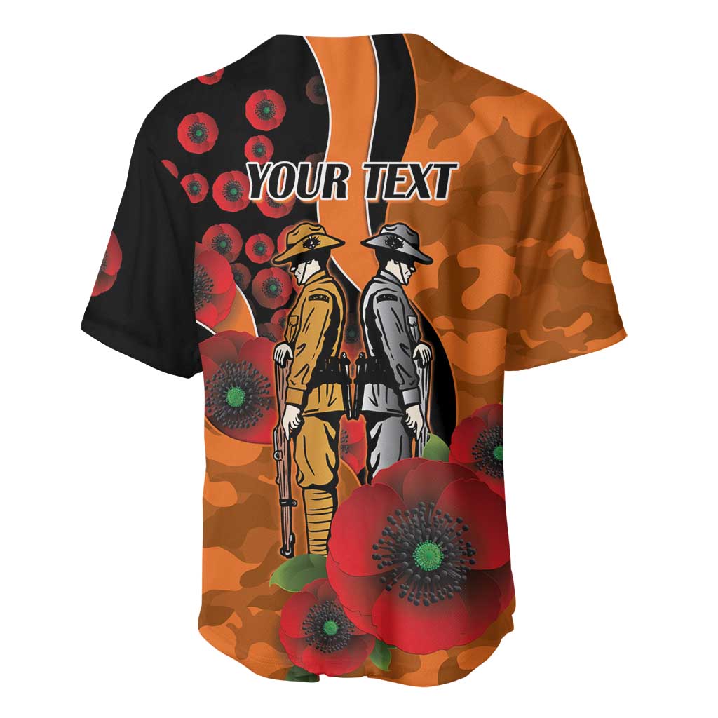 Wests Tigers ANZAC Personalised Baseball Jersey Lest We Forget Poppy Camo