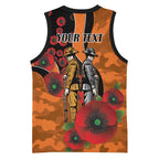 Wests Tigers ANZAC Personalised Basketball Jersey Lest We Forget Poppy Camo