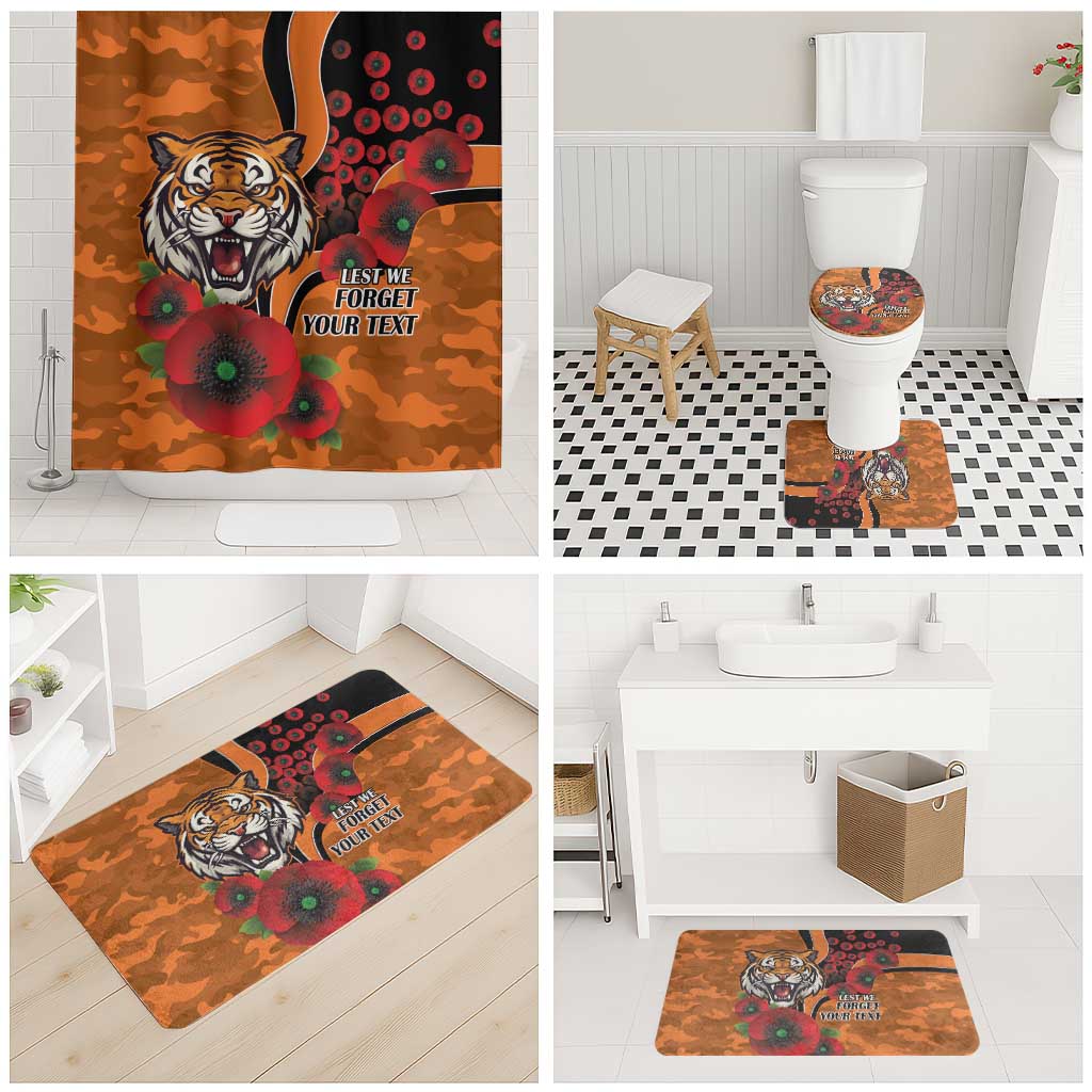 Wests Tigers ANZAC Personalised Bathroom Set Lest We Forget Poppy Camo