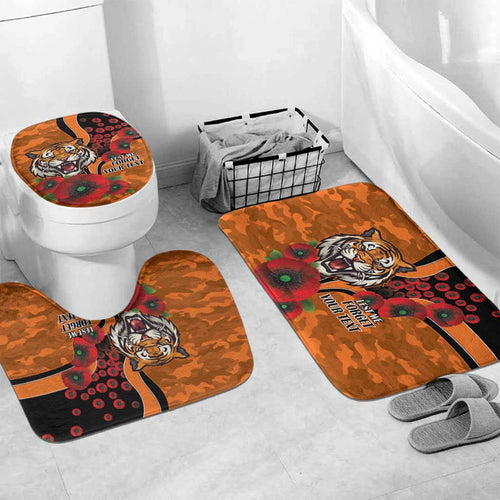 Wests Tigers ANZAC Personalised Bathroom Set Lest We Forget Poppy Camo
