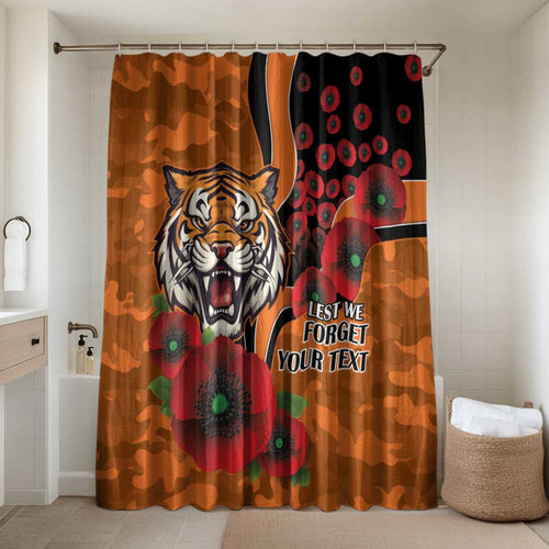 Wests Tigers ANZAC Personalised Bathroom Set Lest We Forget Poppy Camo