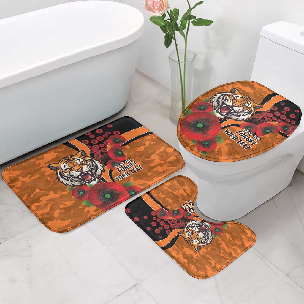 Wests Tigers ANZAC Personalised Bathroom Set Lest We Forget Poppy Camo
