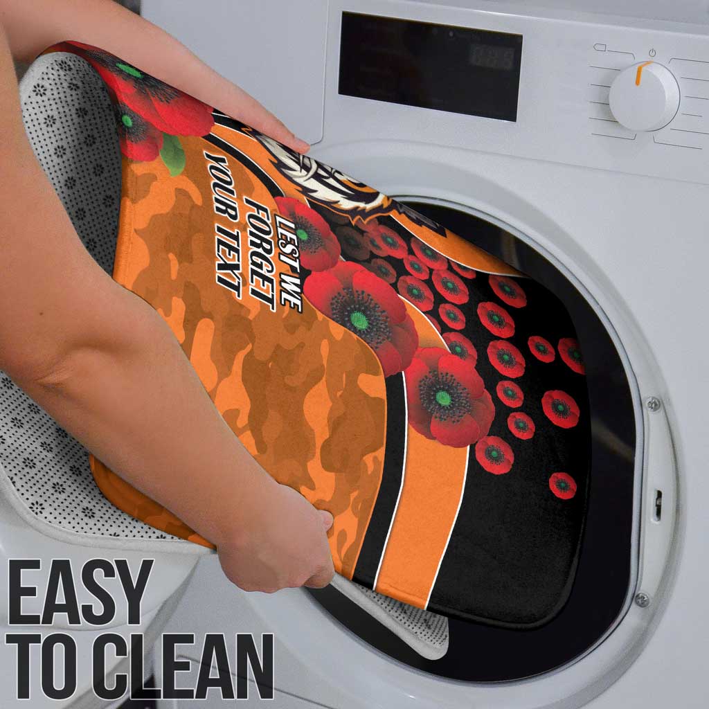 Wests Tigers ANZAC Personalised Bathroom Set Lest We Forget Poppy Camo