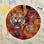 Wests Tigers ANZAC Personalised Beach Blanket Lest We Forget Poppy Camo