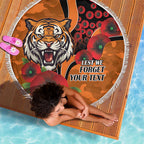 Wests Tigers ANZAC Personalised Beach Blanket Lest We Forget Poppy Camo