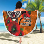 Wests Tigers ANZAC Personalised Beach Blanket Lest We Forget Poppy Camo