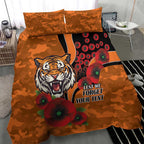 Wests Tigers ANZAC Personalised Bedding Set Lest We Forget Poppy Camo