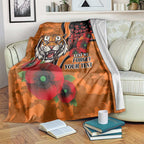 Wests Tigers ANZAC Personalised Blanket Lest We Forget Poppy Camo