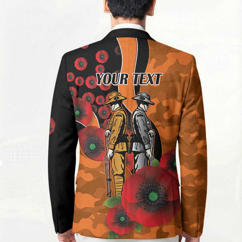 Wests Tigers ANZAC Personalised Blazer Lest We Forget Poppy Camo