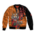 Wests Tigers ANZAC Personalised Bomber Jacket Lest We Forget Poppy Camo