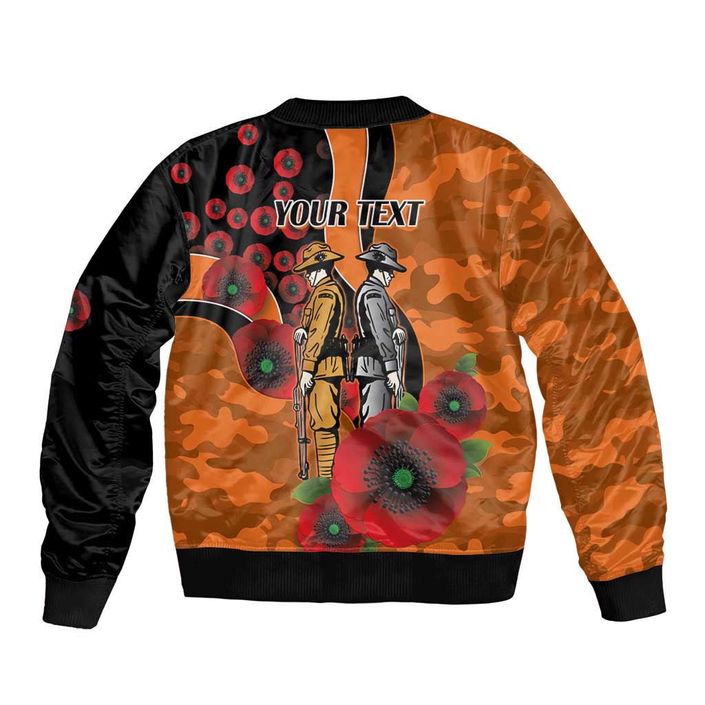 Wests Tigers ANZAC Personalised Bomber Jacket Lest We Forget Poppy Camo