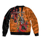 Wests Tigers ANZAC Personalised Bomber Jacket Lest We Forget Poppy Camo