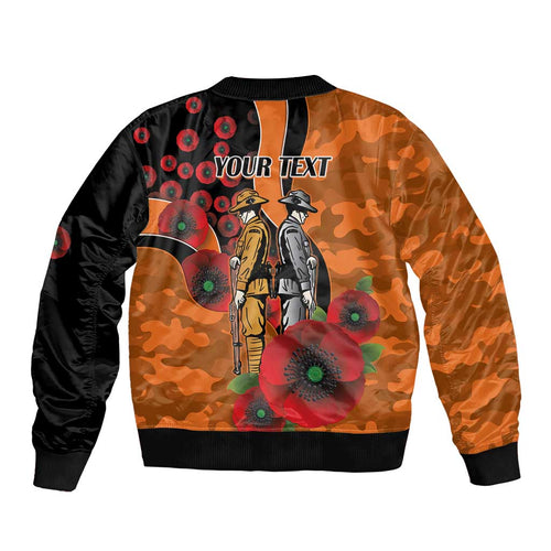 Wests Tigers ANZAC Personalised Bomber Jacket Lest We Forget Poppy Camo