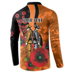 Wests Tigers ANZAC Personalised Button Sweatshirt Lest We Forget Poppy Camo