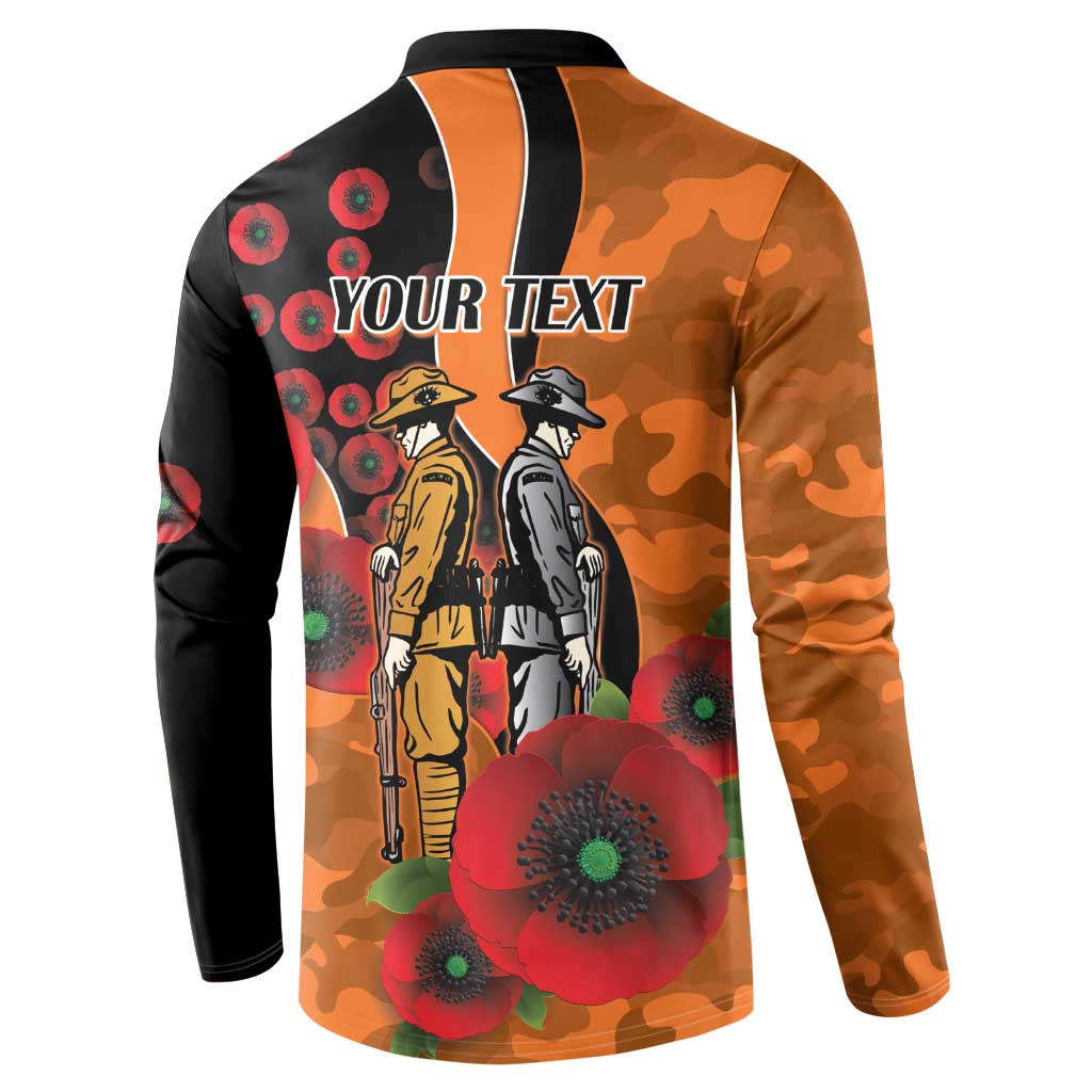 Wests Tigers ANZAC Personalised Button Sweatshirt Lest We Forget Poppy Camo