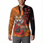 Wests Tigers ANZAC Personalised Button Sweatshirt Lest We Forget Poppy Camo