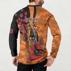 Wests Tigers ANZAC Personalised Button Sweatshirt Lest We Forget Poppy Camo