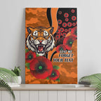 Wests Tigers ANZAC Personalised Canvas Wall Art Lest We Forget Poppy Camo