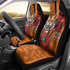 Wests Tigers ANZAC Personalised Car Seat Cover Lest We Forget Poppy Camo