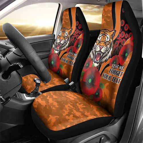 Wests Tigers ANZAC Personalised Car Seat Cover Lest We Forget Poppy Camo