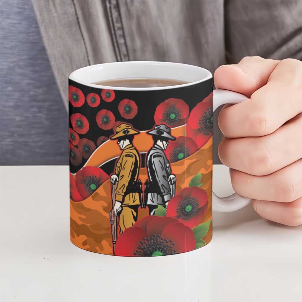 Wests Tigers ANZAC Personalised Ceramic Mug Lest We Forget Poppy Camo