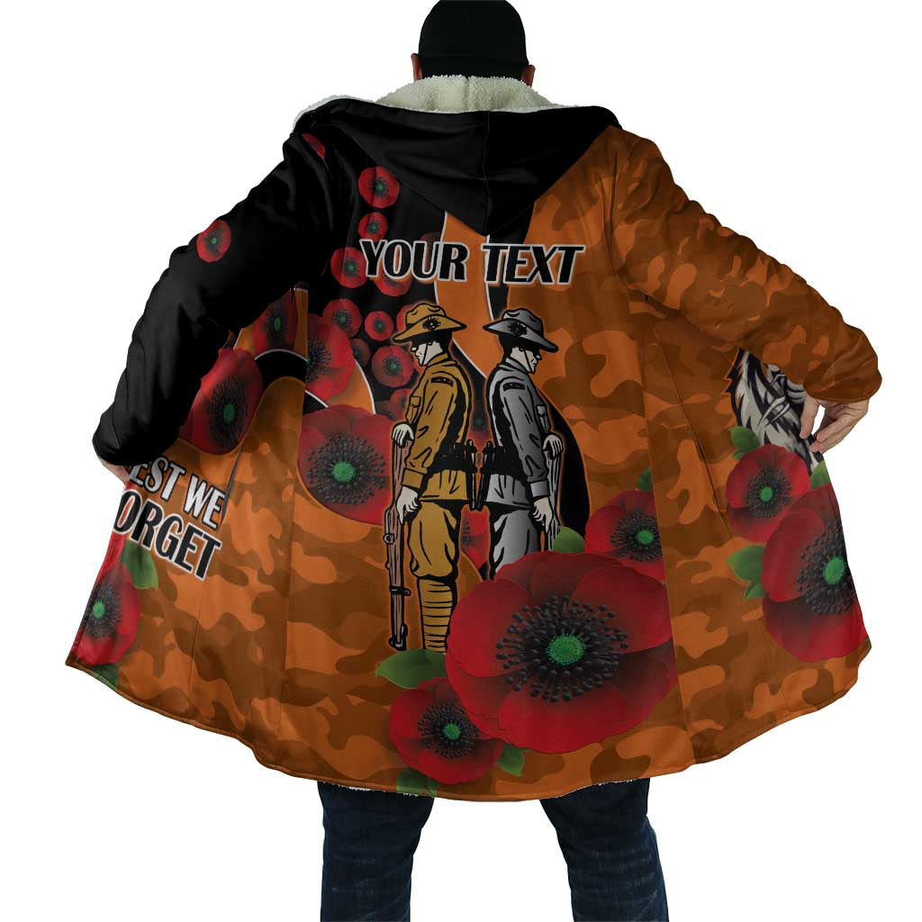 Wests Tigers ANZAC Personalised Cloak Lest We Forget Poppy Camo