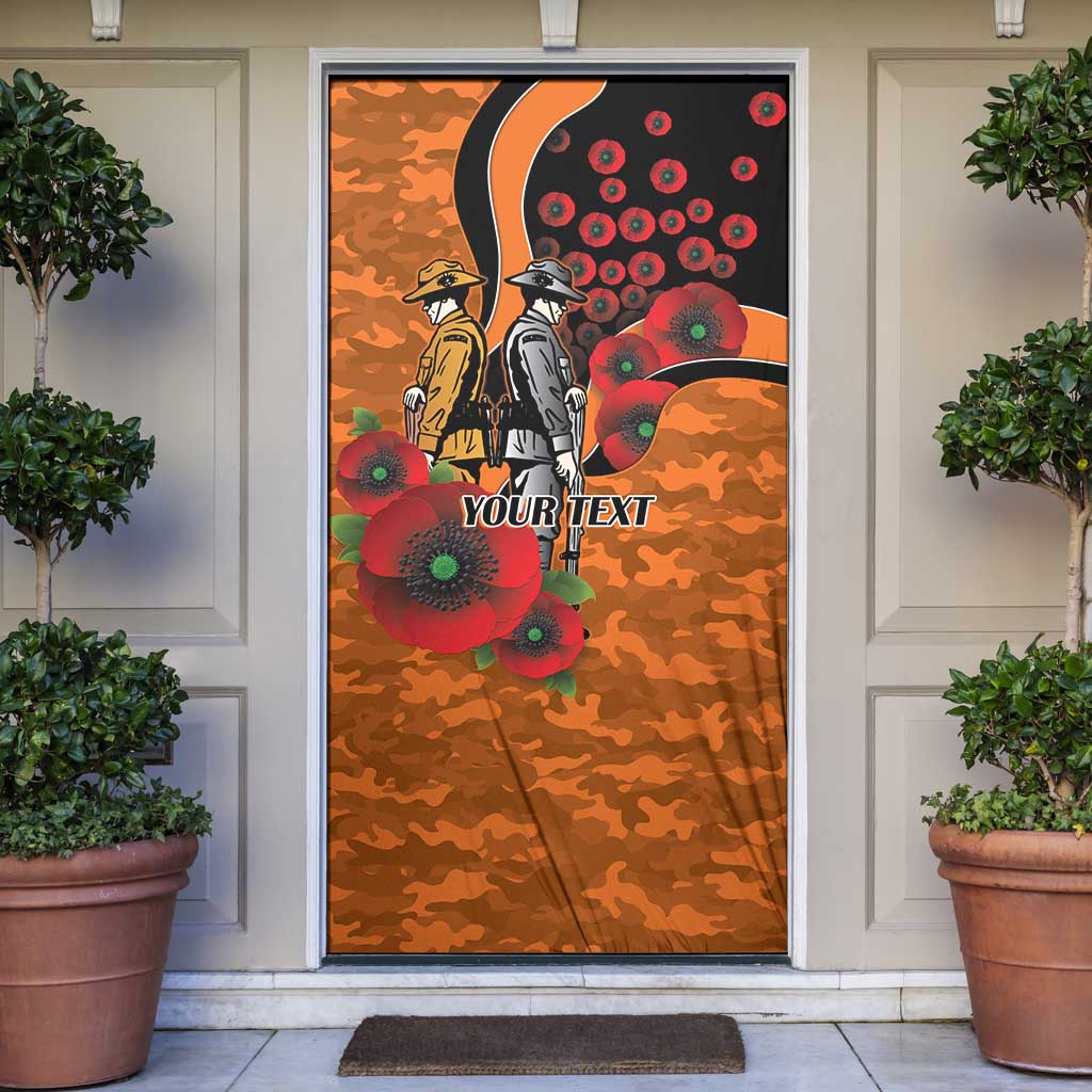 Wests Tigers ANZAC Personalised Door Cover Lest We Forget Poppy Camo