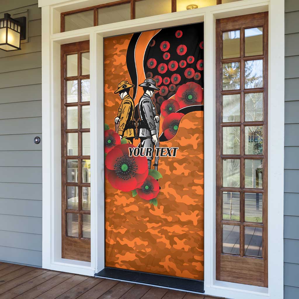 Wests Tigers ANZAC Personalised Door Cover Lest We Forget Poppy Camo