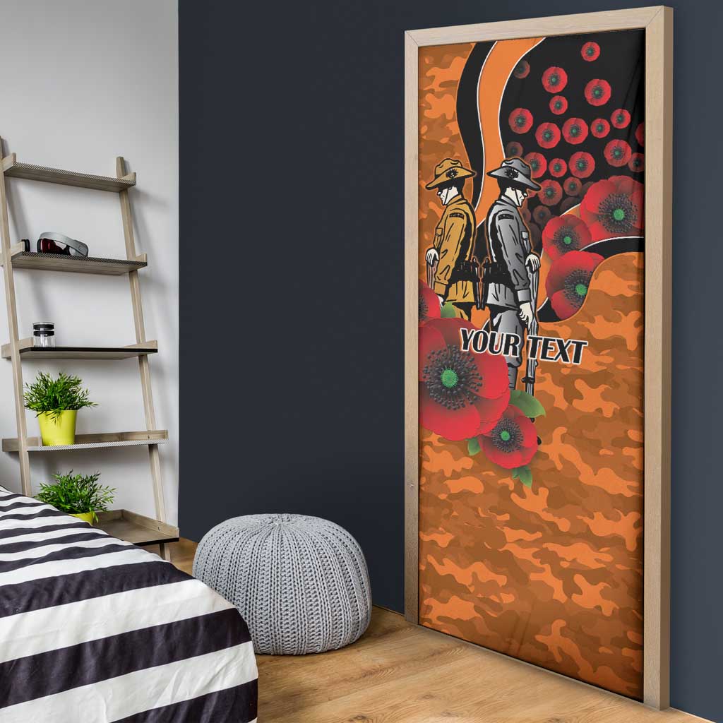 Wests Tigers ANZAC Personalised Door Cover Lest We Forget Poppy Camo