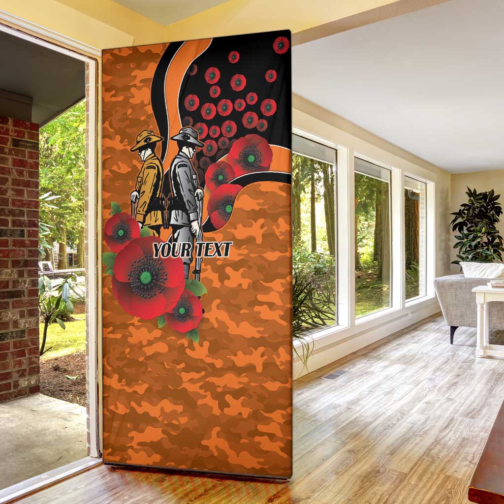 Wests Tigers ANZAC Personalised Door Cover Lest We Forget Poppy Camo