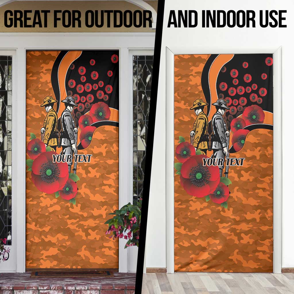 Wests Tigers ANZAC Personalised Door Cover Lest We Forget Poppy Camo