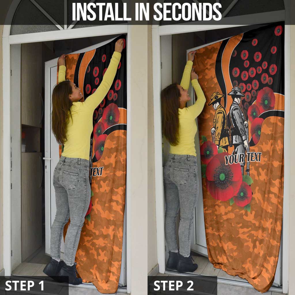 Wests Tigers ANZAC Personalised Door Cover Lest We Forget Poppy Camo