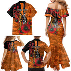 Wests Tigers ANZAC Personalised Family Matching Mermaid Dress and Hawaiian Shirt Lest We Forget Poppy Camo