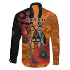 Wests Tigers ANZAC Personalised Family Matching Off The Shoulder Long Sleeve Dress and Hawaiian Shirt Lest We Forget Poppy Camo