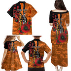 Wests Tigers ANZAC Personalised Family Matching Puletasi and Hawaiian Shirt Lest We Forget Poppy Camo