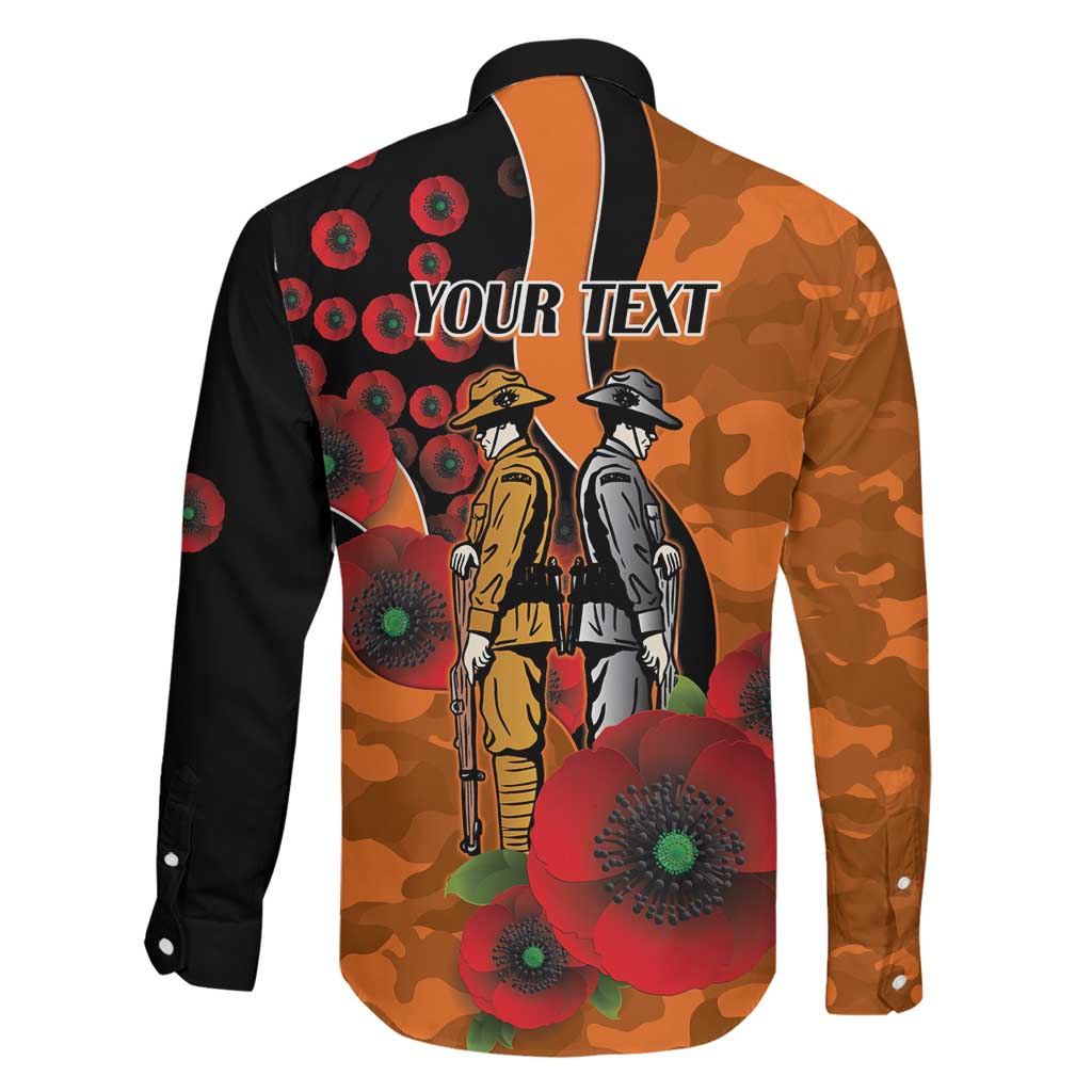 Wests Tigers ANZAC Personalised Family Matching Puletasi and Hawaiian Shirt Lest We Forget Poppy Camo