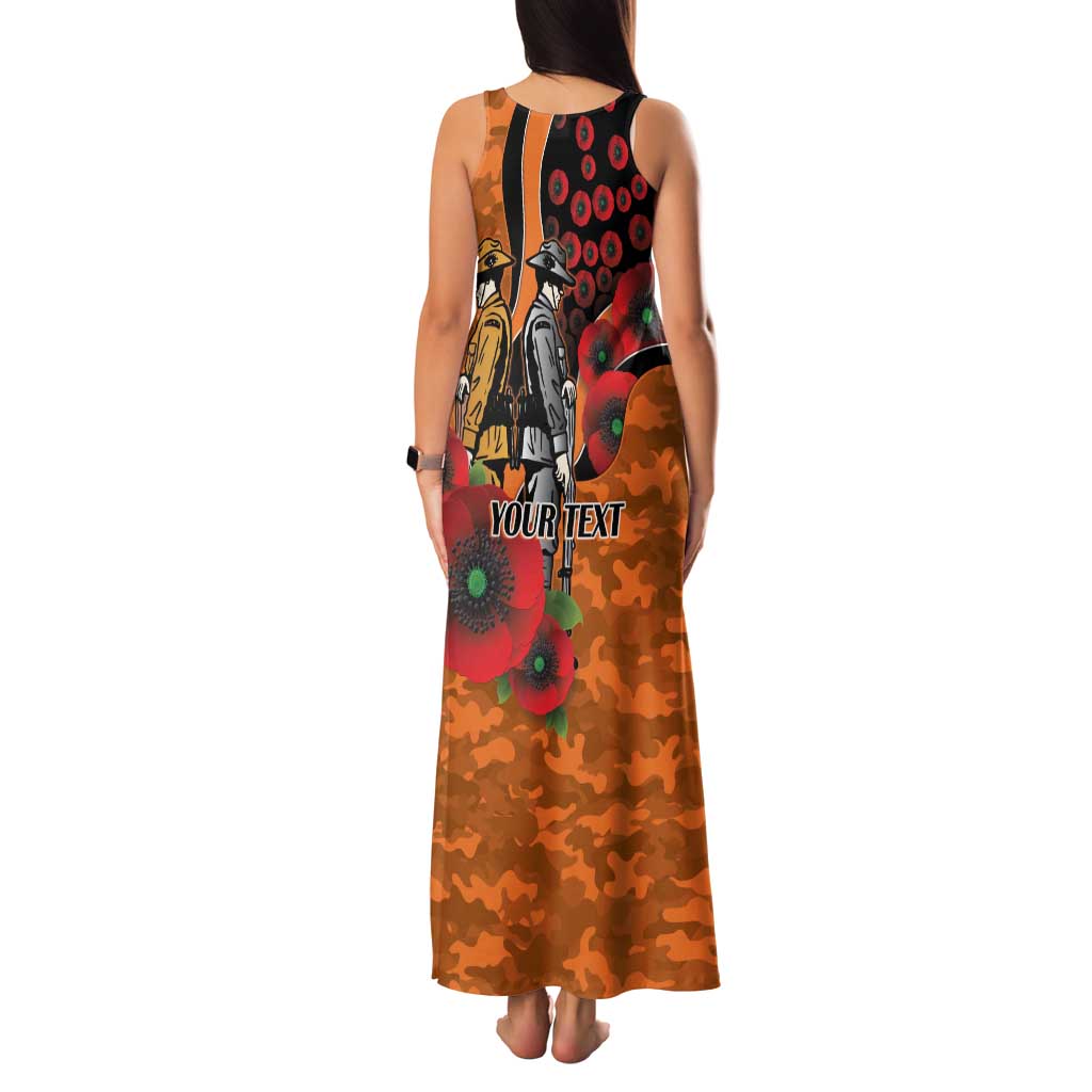 Wests Tigers ANZAC Personalised Family Matching Tank Maxi Dress and Hawaiian Shirt Lest We Forget Poppy Camo