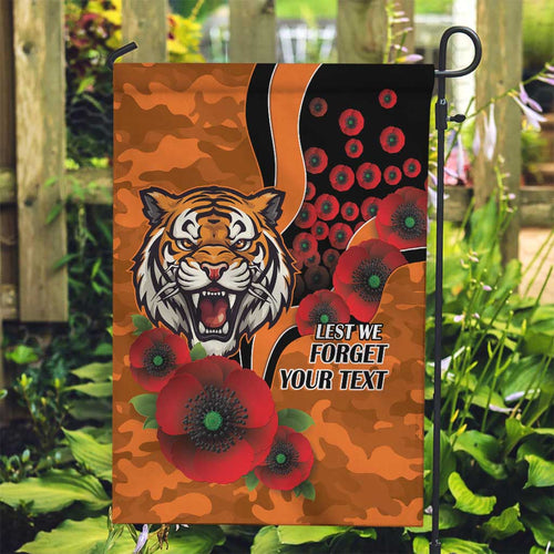 Wests Tigers ANZAC Personalised Garden Flag Lest We Forget Poppy Camo