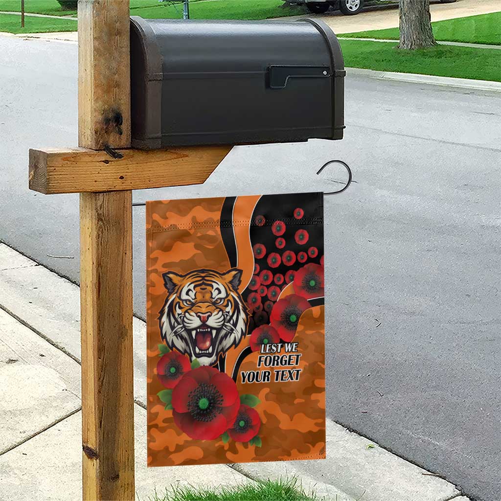 Wests Tigers ANZAC Personalised Garden Flag Lest We Forget Poppy Camo