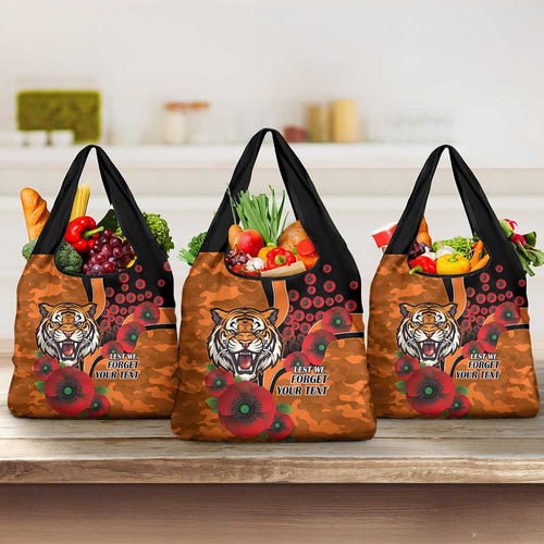 Wests Tigers ANZAC Personalised Grocery Bag Lest We Forget Poppy Camo