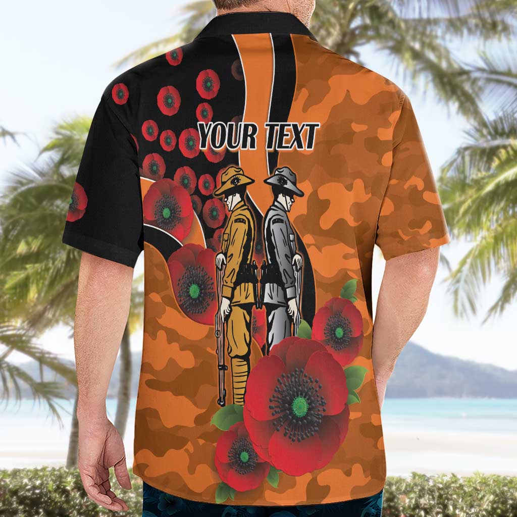 Wests Tigers ANZAC Personalised Hawaiian Shirt Lest We Forget Poppy Camo