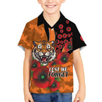 Wests Tigers ANZAC Personalised Hawaiian Shirt Lest We Forget Poppy Camo