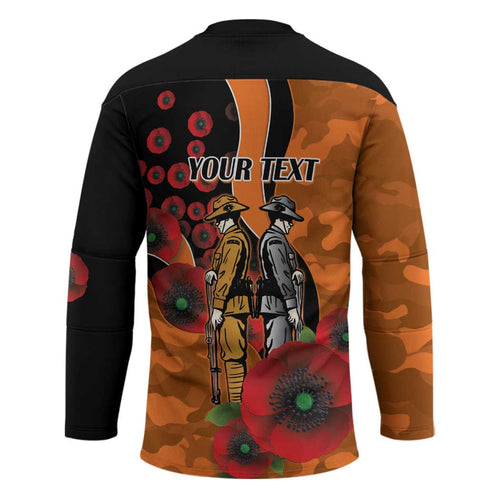 Wests Tigers ANZAC Personalised Hockey Jersey Lest We Forget Poppy Camo