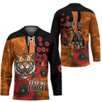 Wests Tigers ANZAC Personalised Hockey Jersey Lest We Forget Poppy Camo