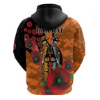 Wests Tigers ANZAC Personalised Hoodie Lest We Forget Poppy Camo