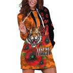Wests Tigers ANZAC Personalised Hoodie Dress Lest We Forget Poppy Camo