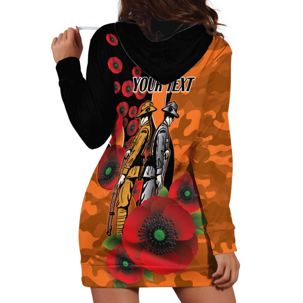 Wests Tigers ANZAC Personalised Hoodie Dress Lest We Forget Poppy Camo