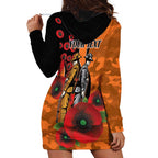 Wests Tigers ANZAC Personalised Hoodie Dress Lest We Forget Poppy Camo