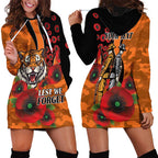 Wests Tigers ANZAC Personalised Hoodie Dress Lest We Forget Poppy Camo